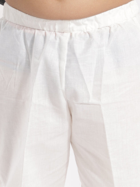 Vastramay Black Handloom Cotton Striped Siblings Set